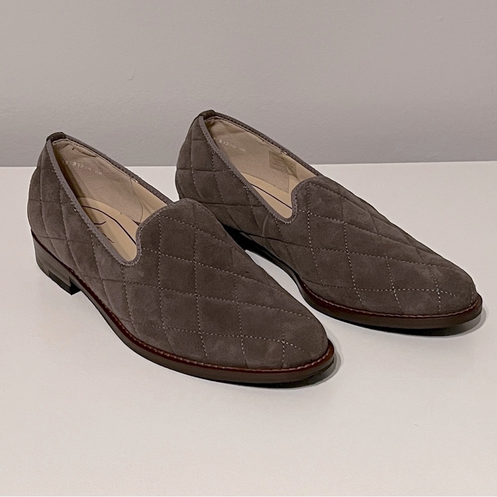 ARA Quilted Suede Loafers Women Size 6.5